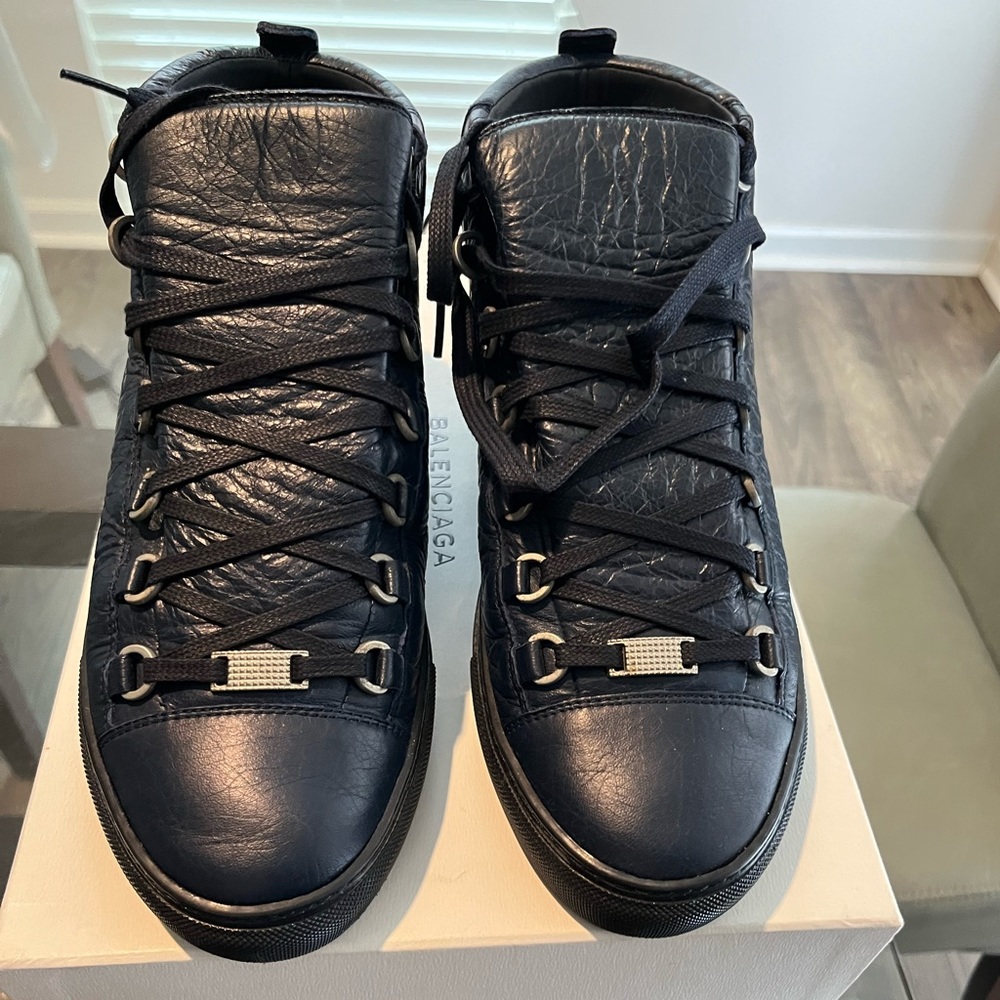 Balenciaga Navy blue mid top arena sneaker size 41